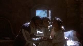 Healed by Jesus after knocking on death's door, Tamar embraces her parents.