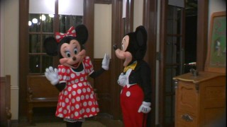 Mickey and Minnie prepare for Main Street's evening festivities.