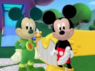 Mickey helps his extraterrestrial doppelganger Martian Mickey retrieve his missing pet shapes in the unaired bonus episode "Mickey's Show and Tell."
