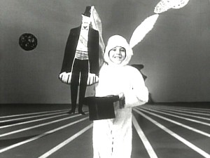 "Anything Can Happen Day" is signalled by weird, wild, wacky stuff like a rabbit pulling a magician out of a hat!
