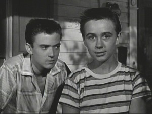 Tim Considine and Tommy Kirk are the dapper adolescent detectives The Hardy Boys, who introduce you to their "Mystery of Ghost Farm" serial in the DVD's first episode.