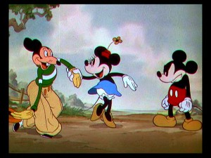 In "Mickey's Rival", there's a contender for Minnie's affections.