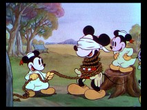 Mickey's all tied up in "Orphans' Picnic."