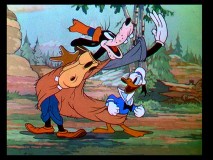 Goofy and Donald try to lure a moose in "Moose Hunters."