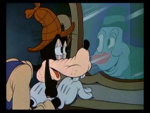 Goofy checks out his reflection in "Lonesome Ghosts."