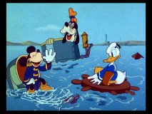 Mickey, Donald and Goofy get that sinking feeling in "Boat Builders."