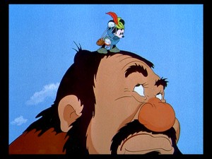 Mickey Tackles the Giant in "Brave Little Tailor."
