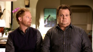 The clashing tones of partners Mitchell (Jesse Tyler Ferguson) and Cameron (Eric Stonestreet) is a regular feature of their interviews.