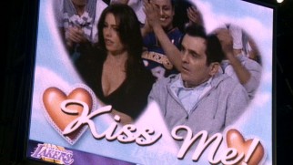 Appearing on the Staples Center Kiss Cam with Gloria (Sofia Vergara) makes Phil (Ty Burrell) visibly uncomfortable.