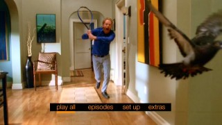 Mitchell's slow-motion chase of an intruding pigeon features among the Disc 4-specific bits of the animated main menu montage.