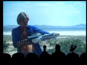Teenage loner Billy (Kim Milford) tries his arm at desert laserblasting in the delightfully terrible "Laserblast."