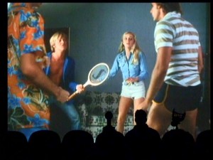 Anyone for tennis? You don't even need the witty MST3K writers to be laughing when this hilarious fight breaks out in "Laserblast."