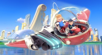 Lewis and Wilbur fly in a time machine.