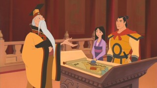The Emperor tells Mulan and Shang how to catch a fly with chopsticks.