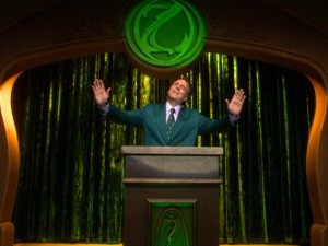 Jeffrey Tambor plays The Wizard like a slick car salesman.
