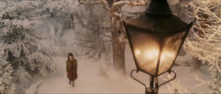 One of the movie's most memorable images: Lucy approaches the lamppost.