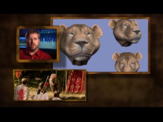 Likewise, Aslan's first appearance provides a split-screen opportunity to talk about how the lion was brought to life via realistic-looking CGI.