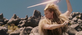 The White Witch wields a sword.