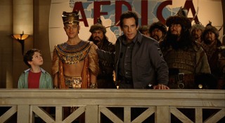 Preserved Pharaoh Ahkmenrah (Rami Malek, 2nd from left) and feared Khan Attila the Hun (Patrick Gallagher, right) are among the many beings that come to life at night.