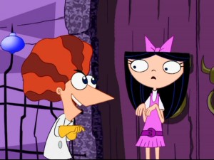 Phineas gets his friend Isabella ready for the haunted house in hopes of curing her hiccups.