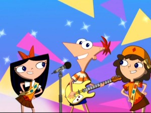 Phineas and two of the FerbTones rock out to the one and only hit song of their career.