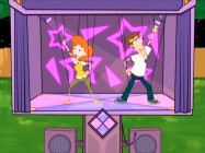 You help the puppet version of Dad embarrass himself on stage in the set-top game with the most bizarre title ever: Prance Askance Execution.