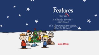Choose from the 1960s and 1990s Peanuts Christmas specials with the candy cane cursor of A Charlie Brown Christmas' Features menu.