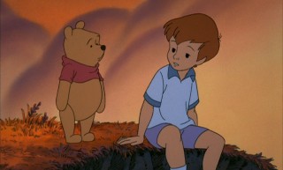 Winnie the Pooh and Christopher Robin enjoy the last afternoon of summer together.