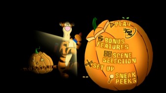 Tigger gets his turn in the flashlight on the DVD's main menu.