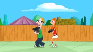 Albert, a nerd with spy cameras, helps Candace try to bust her brothers' moon-scraping construction in the bonus episode "The Doof Side of the Moon."