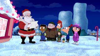 Ho ho ho! Santa Claus makes a Christmas Eve visit to Danville after all, to the delight of these nice children.