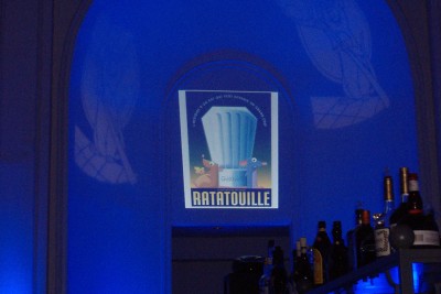 A rotating "Ratatouille" display garners attention at the party for Disney/Pixar's Blu-ray Disc debuts.