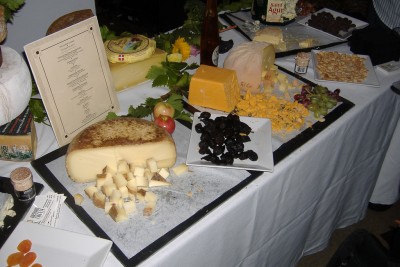 This table offers a variety of cheese samples... bet Remy would like it here.