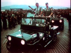 "Snapshot in Time: 1967-68" supplies plenty of footage from the dramatized era, like this clip of President Lyndon Johnson showing his appreciation to the troops in Vietnam.