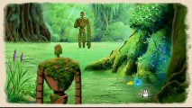 No it's not "Mossy Iron Giants" but "Castle in the Sky" (a.k.a. "Laputa") represented by this page of the interactive Studio Ghibli "Enter the Lands" tour.