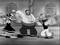 Popeye seeks to one-up Bluto on the dance floor.