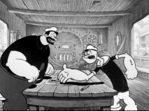 Teamwork isn't in the cards for Bluto and Popeye in "Dizzy Divers."