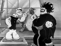 Pluto and a bouffant-topped Bluto are competing orchestra conductors in "The Spinach Overture."