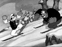 In "I-Ski Love-Ski You-Ski", Popeye and Bluto take their usual fisticuffs to a downhill ski slope.