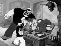 Bluto and Popeye both feel their best shot at claiming the army's last spot is with a sampling of their past cartoon highlights.