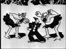 Koko gets so scared of these two Martians in the Fleischers' pre-Popeye short "Trip to Mars."