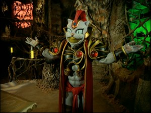 Jenji the cat jumps around and shouts without his face ever moving, producing a blend of fake and disturbing that seems to sum up the "Power Rangers" as a whole.