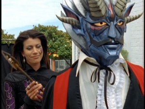 In "Zapped", Morgana teams up with a funny-looking magician.