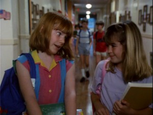 Nikki Ferris (Carrie Kei Heim) and Mary Grand (Bridgette Andersen) roam through the halls of summer school. Despite the character names, this is not a "Moon-Spinners"-meets"In Search of the Castaways" spin-off. It is "The Parent Trap II."