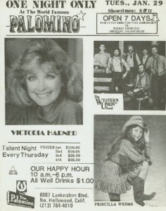 "I finally headlined the Famous Palamino in North Hollywood at age 12 1/2, after I returned from 'Five Mile Creek' in Australia."