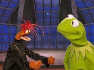 Kermit puts up with questioning from the King Prawn who wasn't around for "The Muppet Movie" or anything else until 1996.