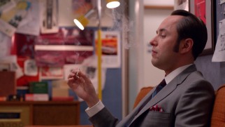 The hairline of Pete Campbell (Vincent Kartheiser) continues to recede as his marriage falls apart.