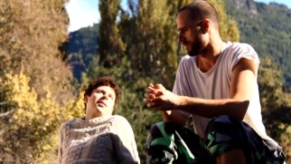 A sweatered Michael Cera listens to writer/director Sebastián Silva in "Making 'Magic Magic.'"