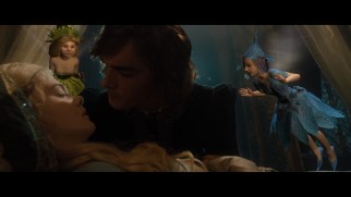 The pixies look even more outlandish in this crude unfinished CGI state of this deleted Prince Phillip kissing scene.