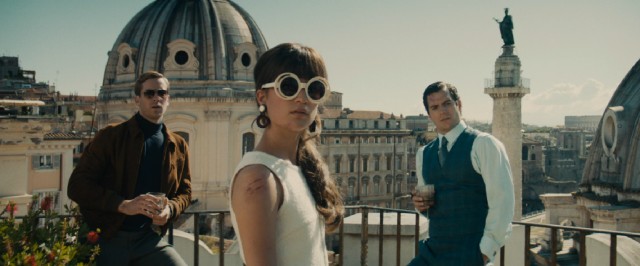 Illya Kuryakin (Armie Hammer), Gaby Teller (Alicia Vikander), and Napoleon Solo (Henry Cavill) strike a pose in the closing shot of "The Man from U.N.C.L.E."